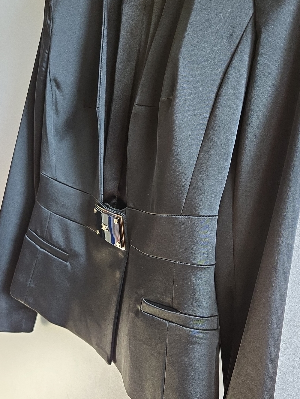 Elisabetta Franchi Black Blazer Size 44/US 8/Medium - Picture 5 of 16